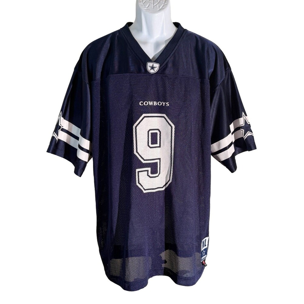 DALLAS COWBOYS‎ Short Sleeve Pull-Over NFL #9 Romo Jersey Blue White XL